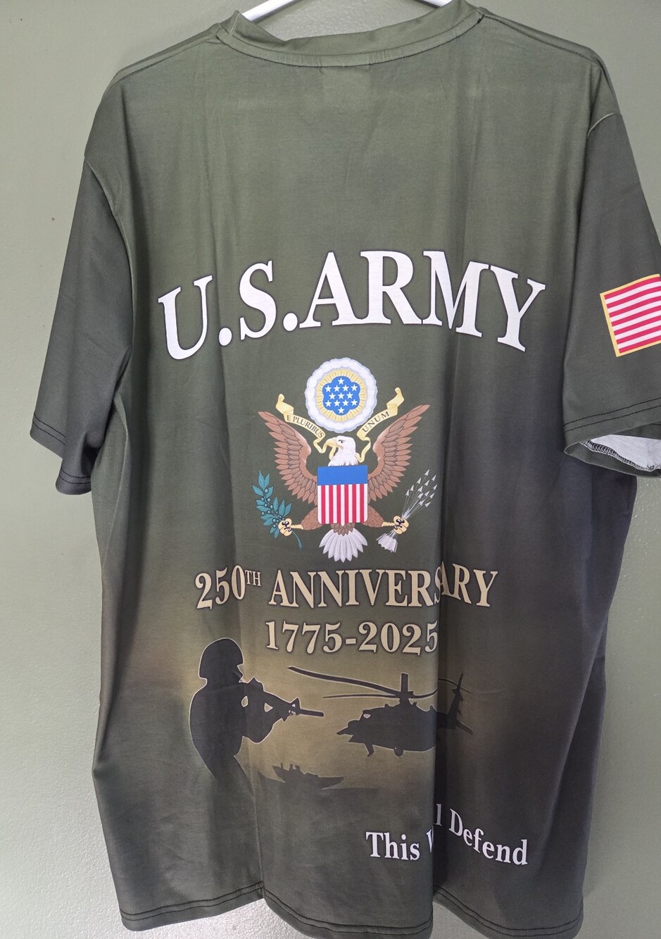 U.S. Army Olive Green 250th Anniversary Graphic Short Sleeve Tee